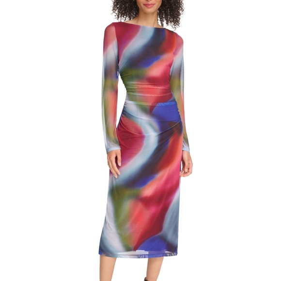 Womens Body Con Ruched Bodycon Dress XL multi - Picture 1 of 4